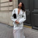 Chic Women's Blazer Jacket with Puff Sleeves