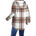 Chic Women's Hooded Checkered Blouse