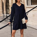 Stylish A-Line Women's Dress with Fine Texture