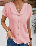 Chic Women's Button Detail T-Shirt