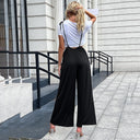 Chic High-Waisted Palazzo Pants with Pockets for Women