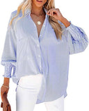Trendy Ruffled Sleeve Blouse with Striped Design for Women