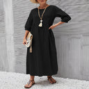 Women's Maxi Dress with Airy Sleeves & Pockets