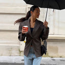 Women's Chic Blazer Jacket with Minimalist Style and Convenient Pockets