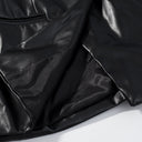 Chic Long Blazer Crafted from Faux Leather