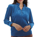 Chic Ruffle Top with Button Closure for Women