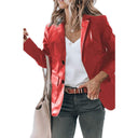 Chic Women's Blazer Jacket with Glossy Finish