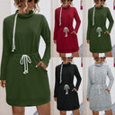 Stylish Women's Dress with Adjustable Drawstring and Handy Pockets