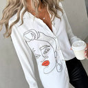 Unique Graphic Print Women's Artistic Blouse