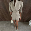 Chic High Collar Blazer Jacket with Stylish Pockets