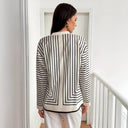 Women's Stylish Striped Blouse with Chic Button Placket
