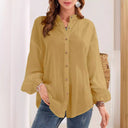Stylish Women's Blouse with Button Closure and Stand Collar