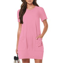 Stylish Women's T-Shirt Dress with Pockets