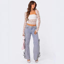 Chic Women's Cargo Jeans with Bow Detail