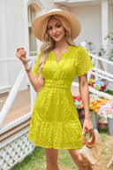 Chic Women's Cotton Lace-Trimmed Dress