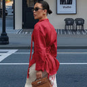 Chic Flowing Blouse with Tie Detail