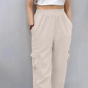 Women’s Cargo Pants with Elastic Waist and Side Pockets
