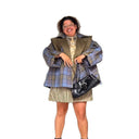 Plus Size Checkered Women's Blazer