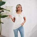Ladies Lace Sleeve Short Sleeve Blouse