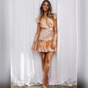 Floral V-Neck Summer Dress with Ruffled Hem