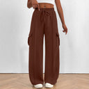 Elastic Waist Loose Fit Cargo Pants for Women