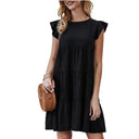 Animal-Free T-Shirt Dress with Ruffle Sleeves for Women