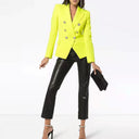 Chic Women's Double-Breasted Blazer with Gold Accents
