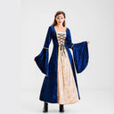 Vintage-Inspired Women's Costume with Flared Sleeves