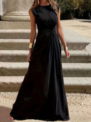 Chic Women's Maxi Dress with Wrap Design