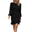 Chic Ruffle Sleeve Women's Wrap Dress