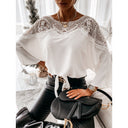 Ladies Lace-Trimmed Blouse with Chic Design