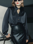 Chic Satin Blouse with Oversized Style