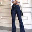 High-Waisted Bootcut Jeans with Belt for Women