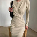 Chic Long Sleeve Wrap Dress with Flowing Design