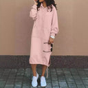 Chic Women's Hoodie Dress with Pocket Design