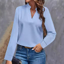 Chic Stand-Up Collar Long Sleeve Blouse for Women