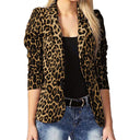 Chic Leopard Print Blazer Jacket for Women