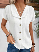 Chic Women's Button Detail T-Shirt