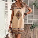 Stylish Ethnic Pattern Women's Tunic Dress