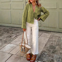 Chic Cropped Blouse with Tie Detail for Women