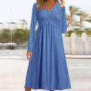 Chic Long Sleeve Cross Design Dress