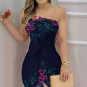 Floral Off-Shoulder Dress with Asymmetrical Hem