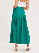 Women's Flowing Ruffle Skirt with Elastic Waist