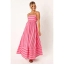 Chic Women's Striped Maxi Dress with Elastic Waist