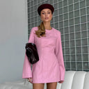 Chic Women's Mini Dress in Faux Leather