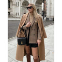 Women's Double-Breasted Checked Blazer Jacket