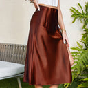 Chic Satin Viscose Midi Skirt for Women