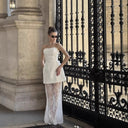 Chic Crop Top & Lace Skirt Ensemble