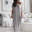 Chic Women's Maxi Dress with Functional Pockets
