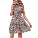 Chic Women's High Collar Tiered Dress